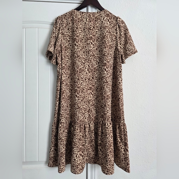 A New Day Leopard Print V-Neck Dress Large - Picture 5 of 8